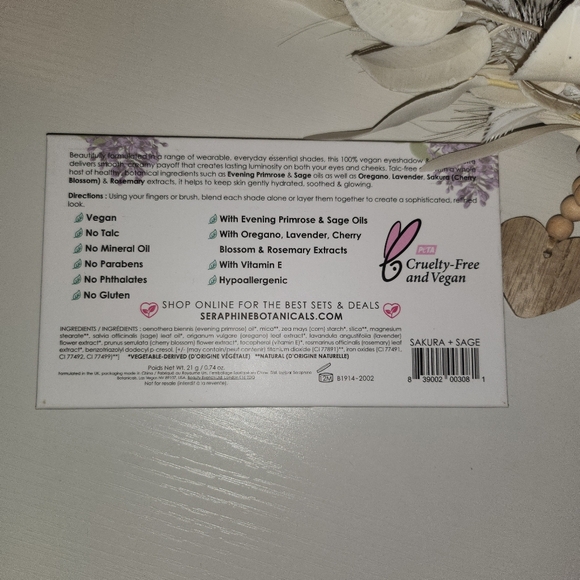 SAKURA + SAGE Vegan Eyeshadow & Blush Palette Seraphine Botanicals - Picture 5 of 5